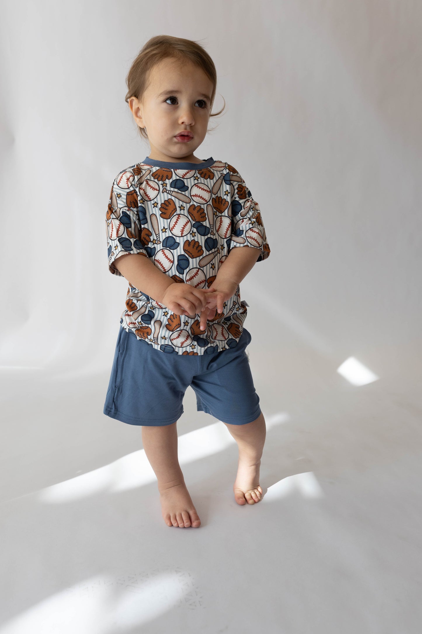 Blue Baseball Bamboo Casual Set for Boys