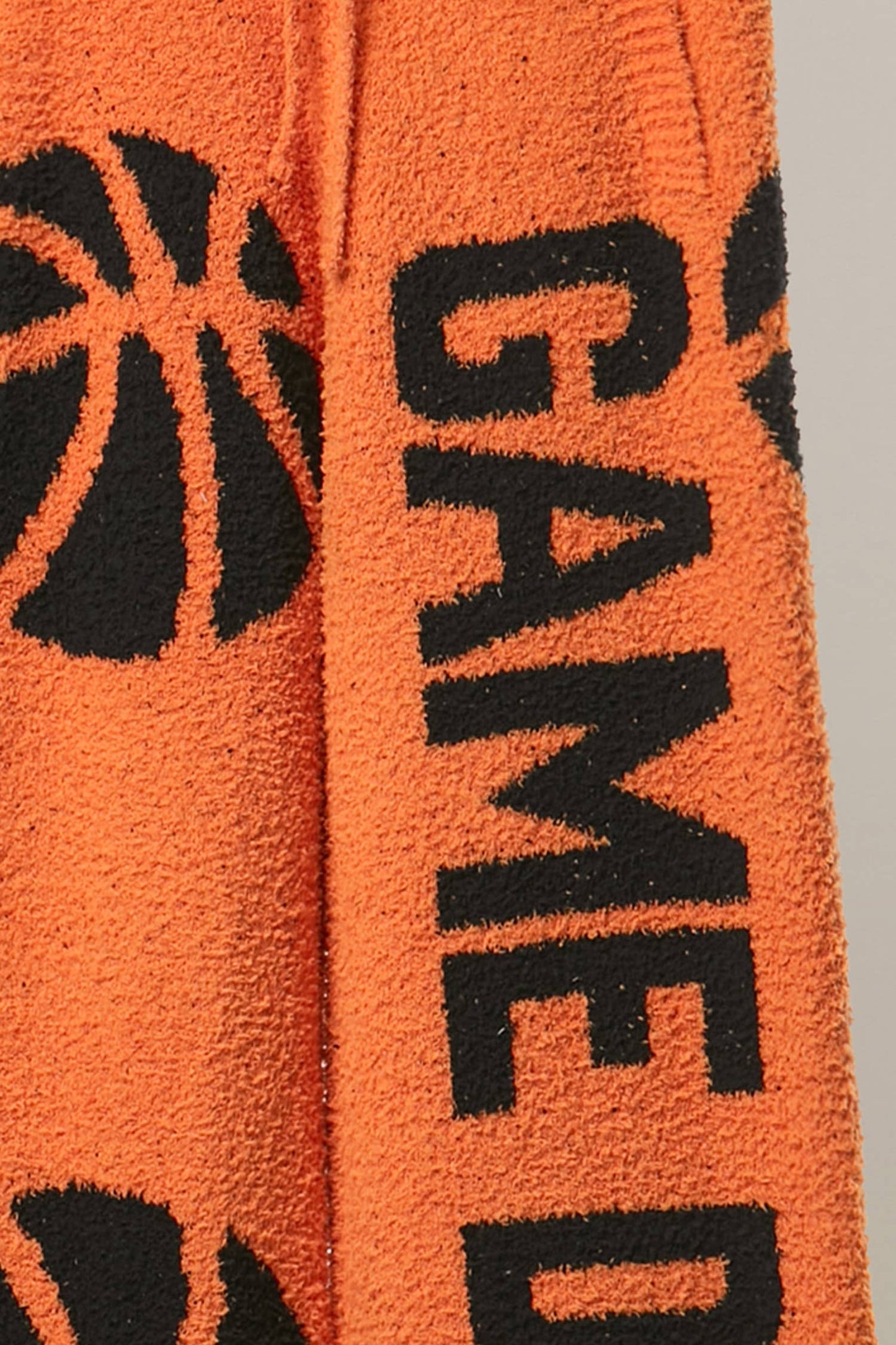 Game Day Basketball Cozy Knit Pants - close-up detail | Bleacher Babe