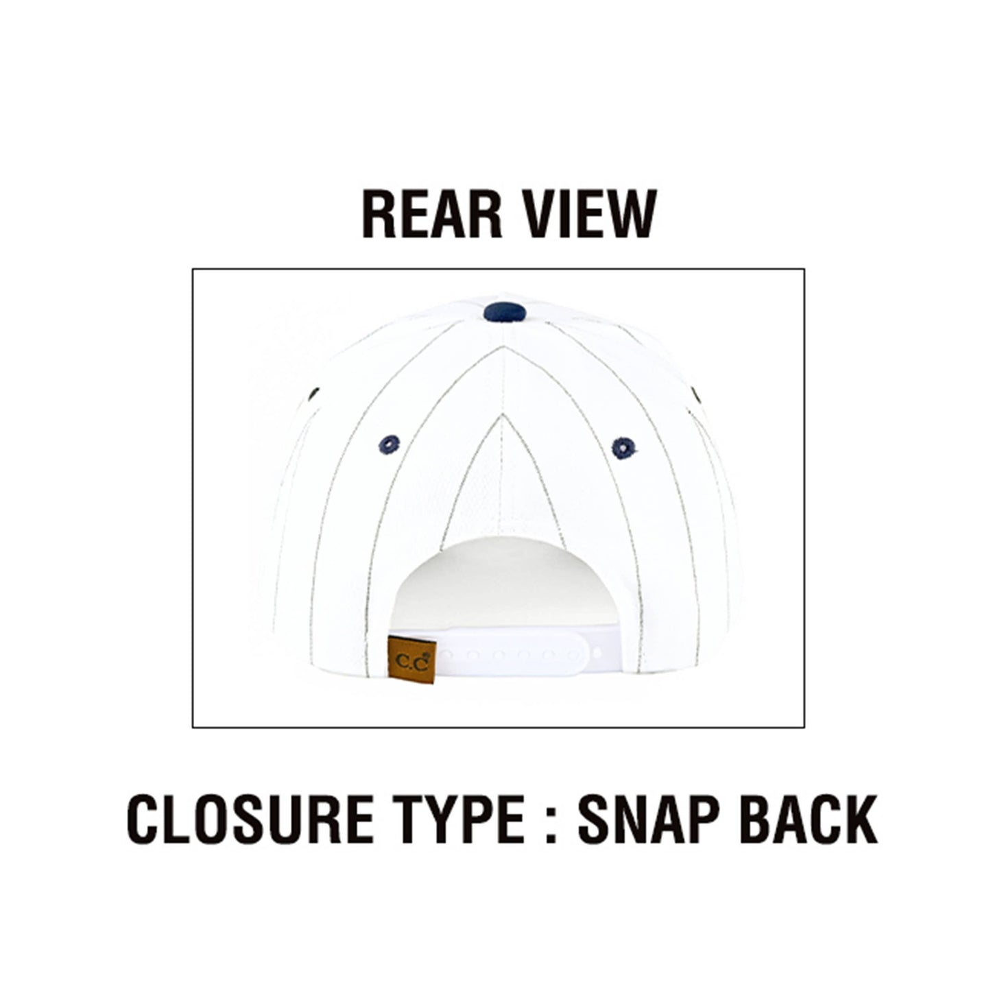Play Ball Letter Stripe Pattern Trucker Cap - detail view | Bleacher Babe