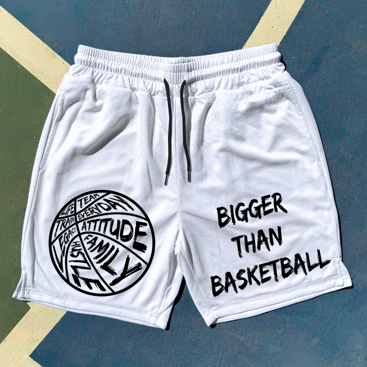Bigger Than Basketball -- Shorts | White
