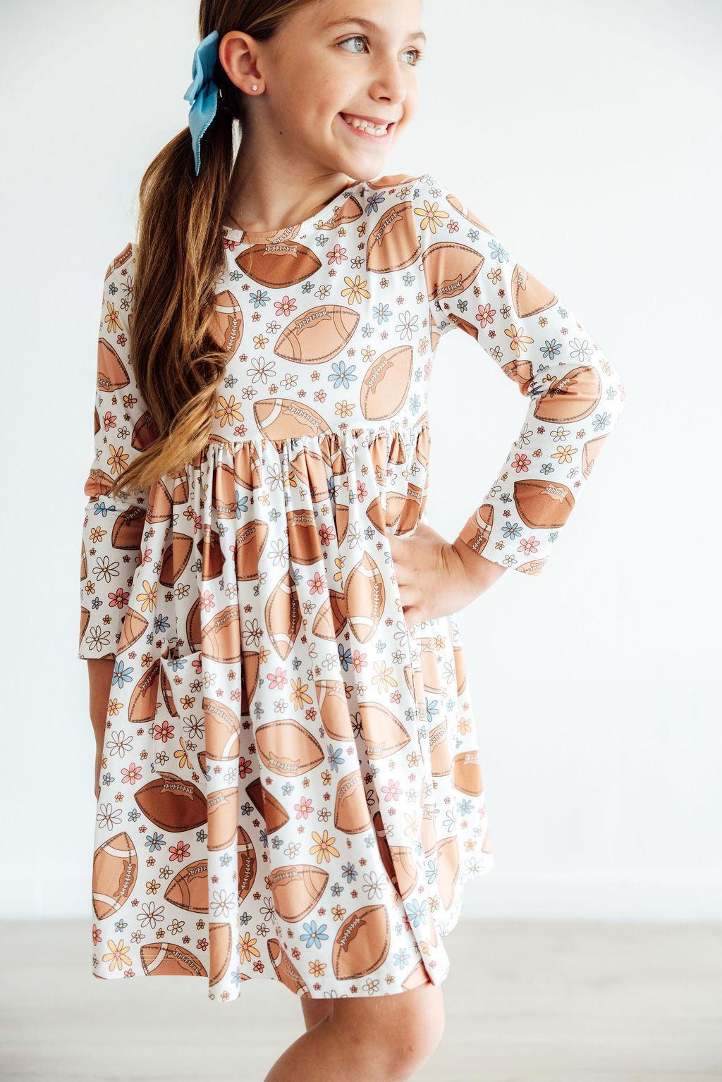 Football Friday -- Girls L/S Pocket Twirl Dress