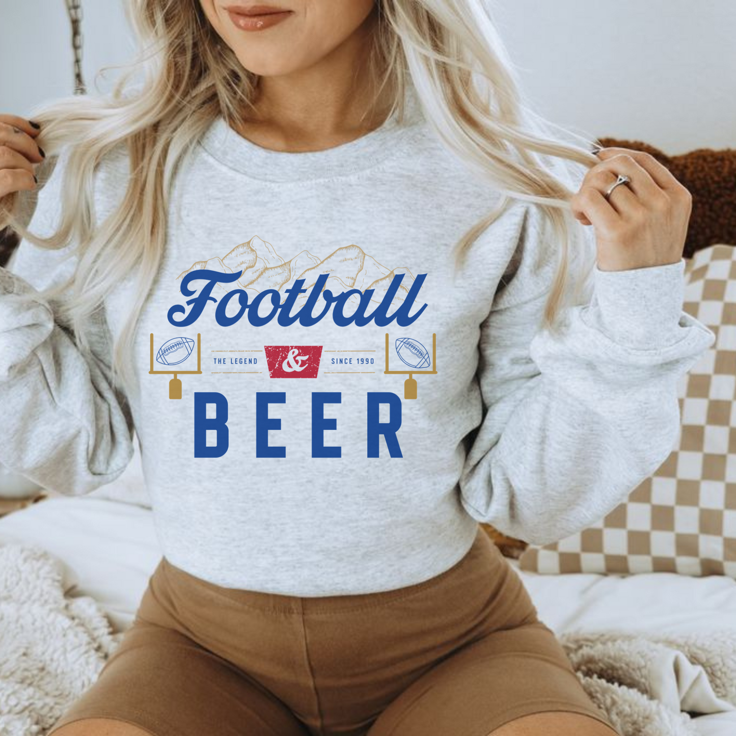 Football and Beer -- Crewneck Sweatshirt