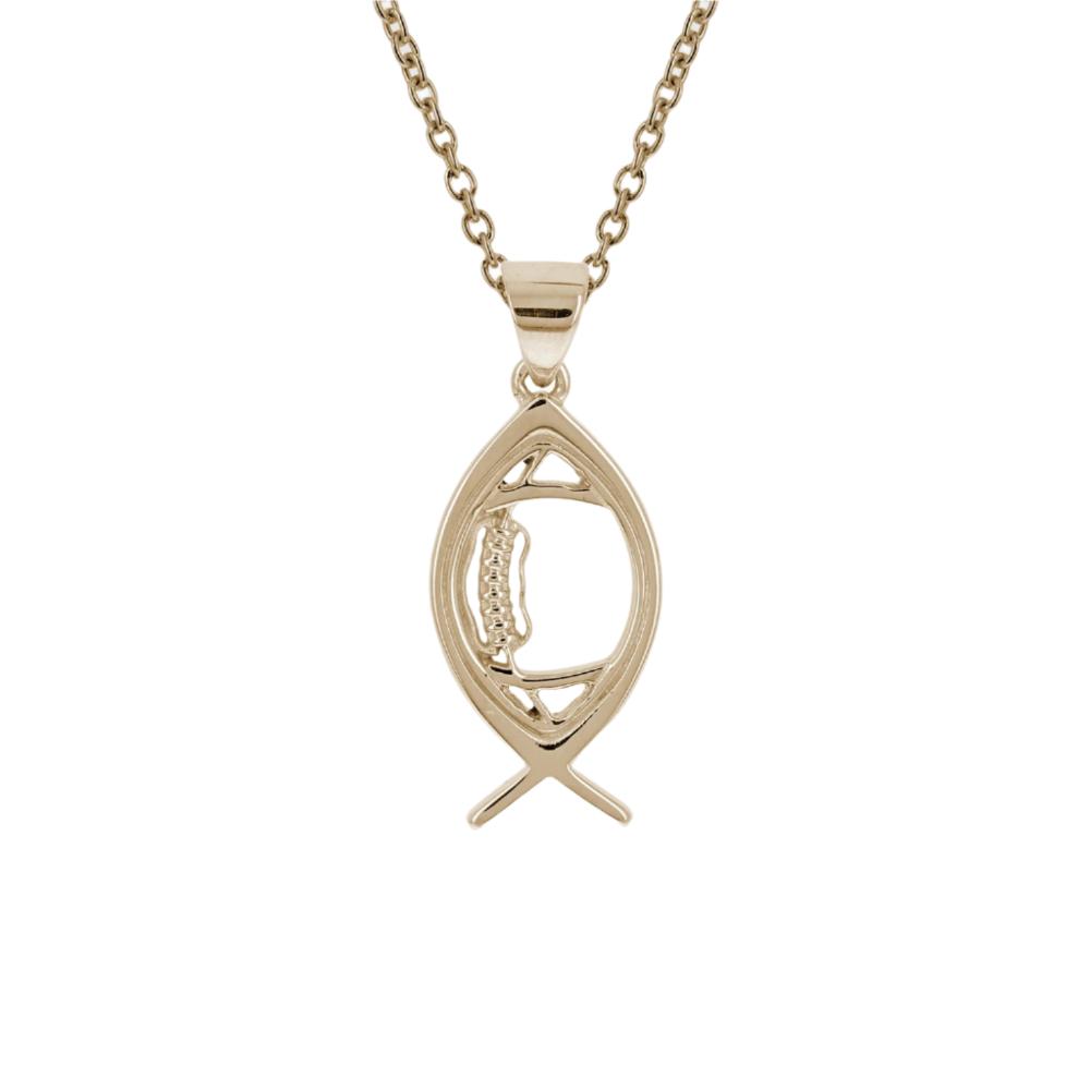 Christian Ichthys Football Necklace