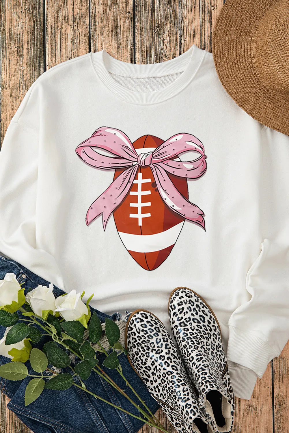 Football Round Neck Long Sleeve Sweatshirt -- Gameday Classic