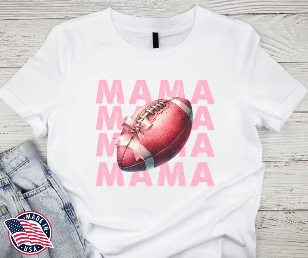 Football Mama -- Multi-Color Graphic Tee