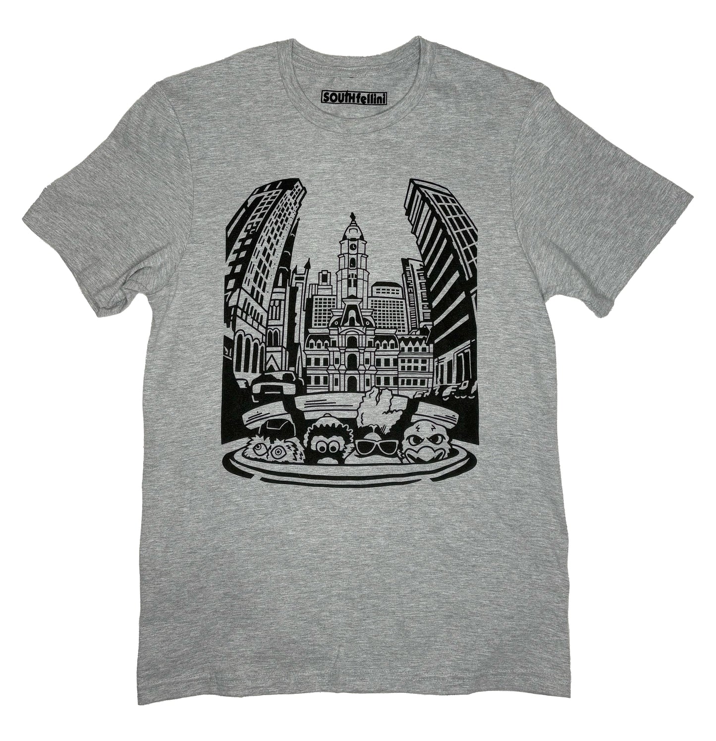 Mutant Mascots Philly Graphic Tee — Grey