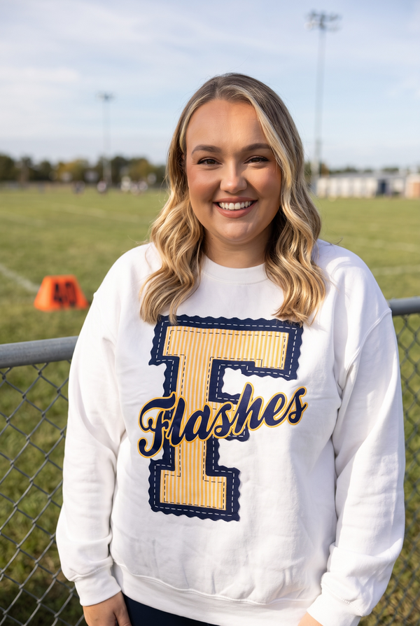 Florence Prepster Letter Crewneck, Florence NJ Varsity Mascot Sweatshirt