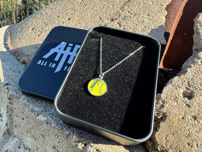 Softball Dangle Cross Necklace