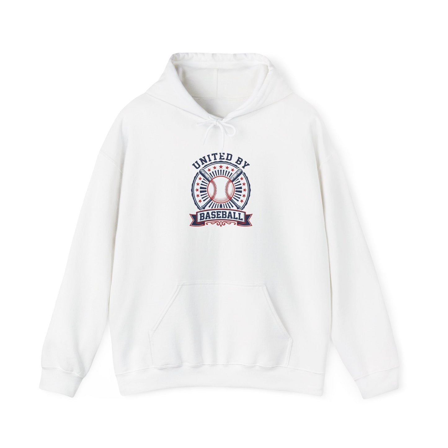 United by Baseball Hoodie | patriotic baseball graphic, vintage ballpark aesthetic