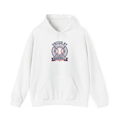 United by Baseball Hoodie | patriotic baseball graphic, vintage ballpark aesthetic