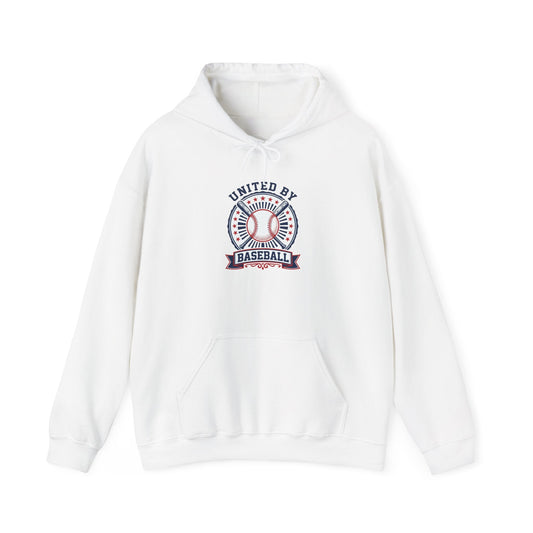 United by Baseball Hoodie | patriotic baseball graphic, vintage ballpark aesthetic