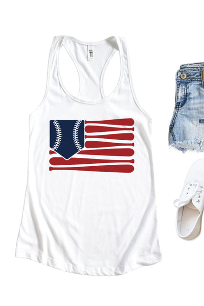 Baseball Flag 1889 Tank Top — Vintage Baseball Fan Graphic Tank