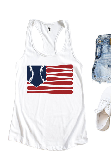 Baseball Flag 1889 Tank Top — Vintage Baseball Fan Graphic Tank