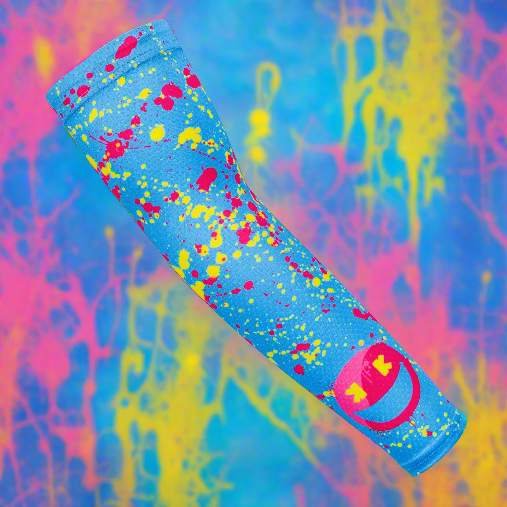 Smiley K Paint Splatter -- HyperDri Performance Compression Baseball Sleeve