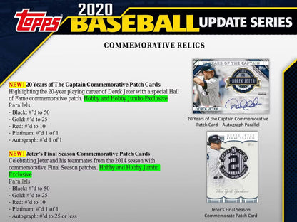 2020 MLB Topps Update Series Baseball Hobby Jumbo Box