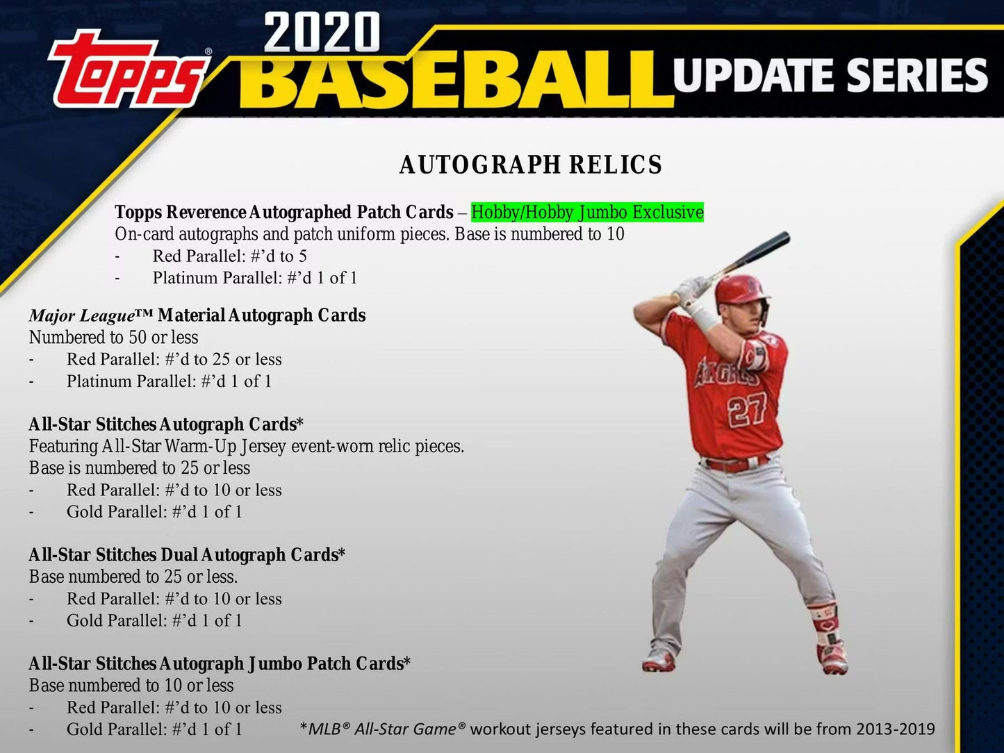 2020 MLB Topps Update Series Baseball Hobby Jumbo Box