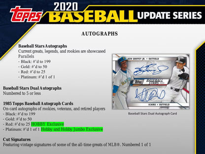 2020 MLB Topps Update Series Baseball Hobby Jumbo Box