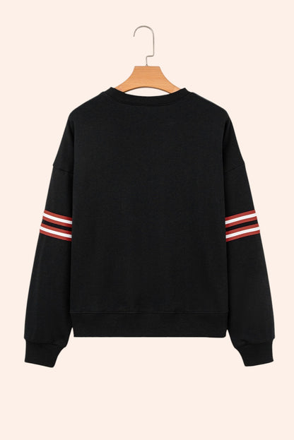 Baseball Bow — Varsity Black Sweatshirt