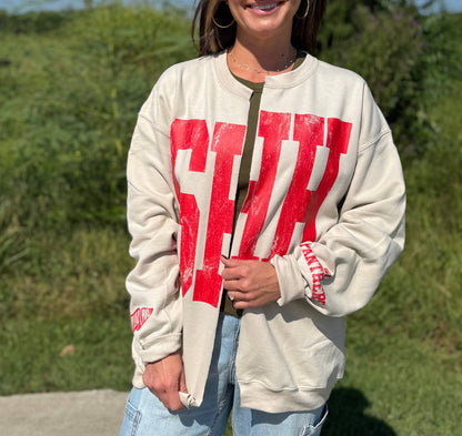 Florence Flashes #1 Fan Gameday Cardigan Sweatshirt, Custom Football Mom Crewneck