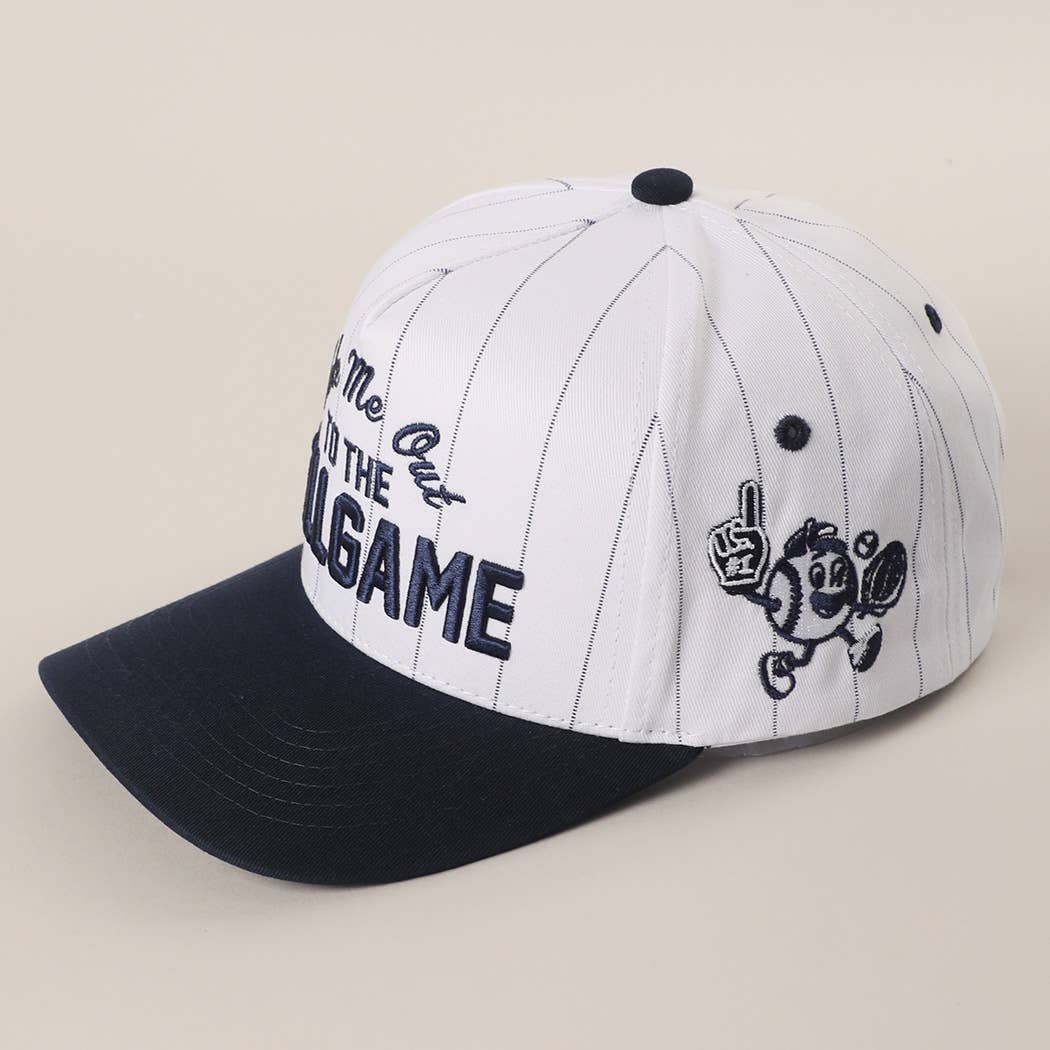 Take Me Out to the Ballgame Pinstripe Trucker Hat - lifestyle photo | Bleacher Babe