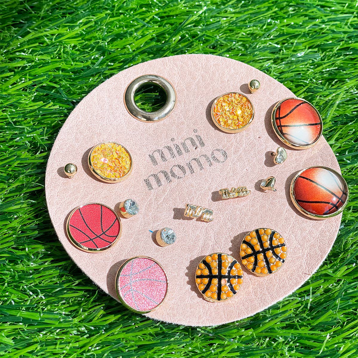 Sports Stud Earrings for Women - Basketball Assorted Set - detail view | Bleacher Babe