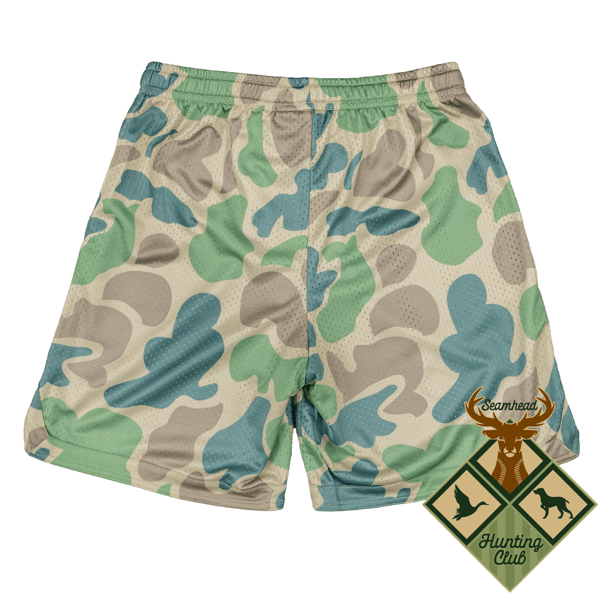 Seamhead Hunting Club -- Camo Mesh Lifestyle Baseball Shorts