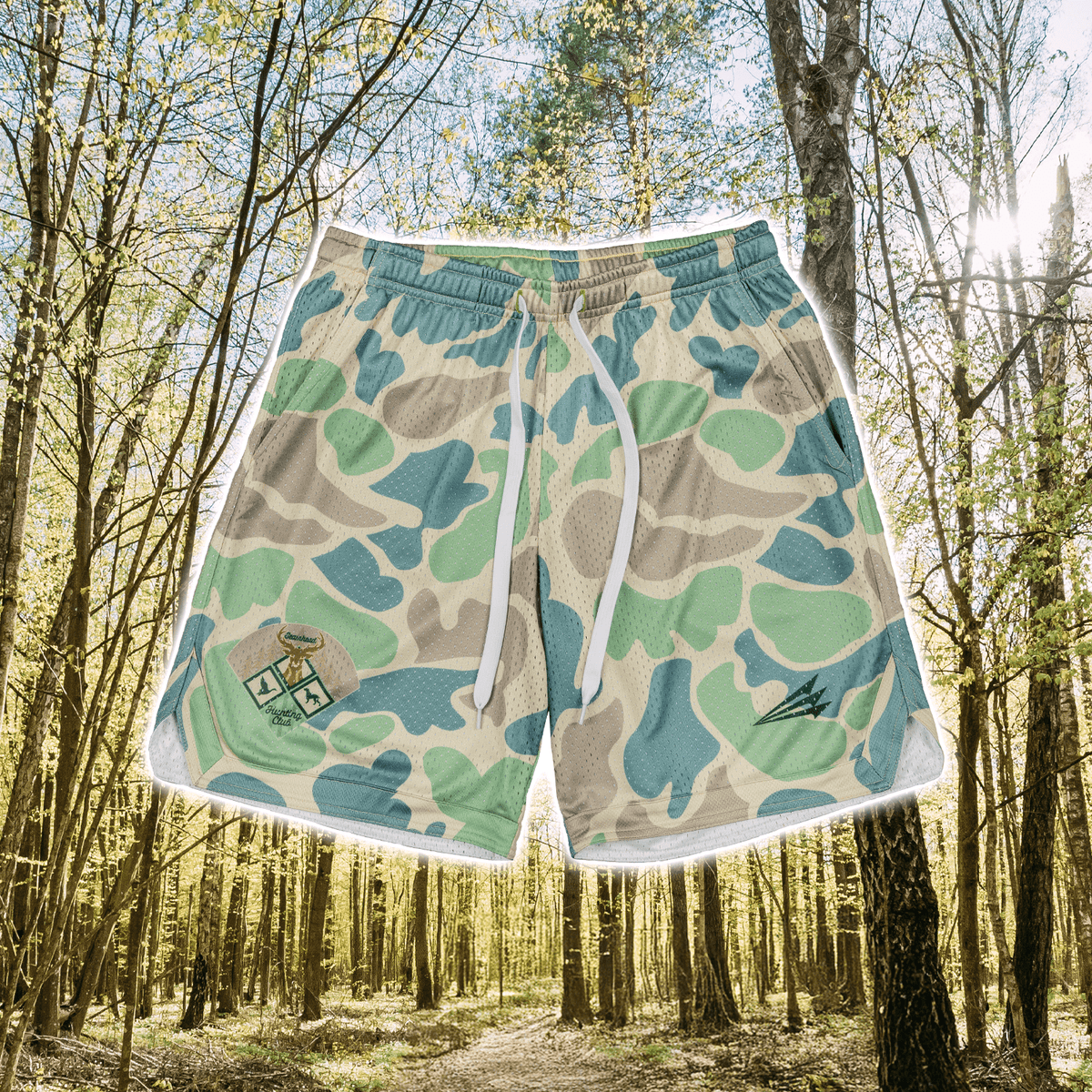 Seamhead Hunting Club -- Camo Mesh Lifestyle Baseball Shorts