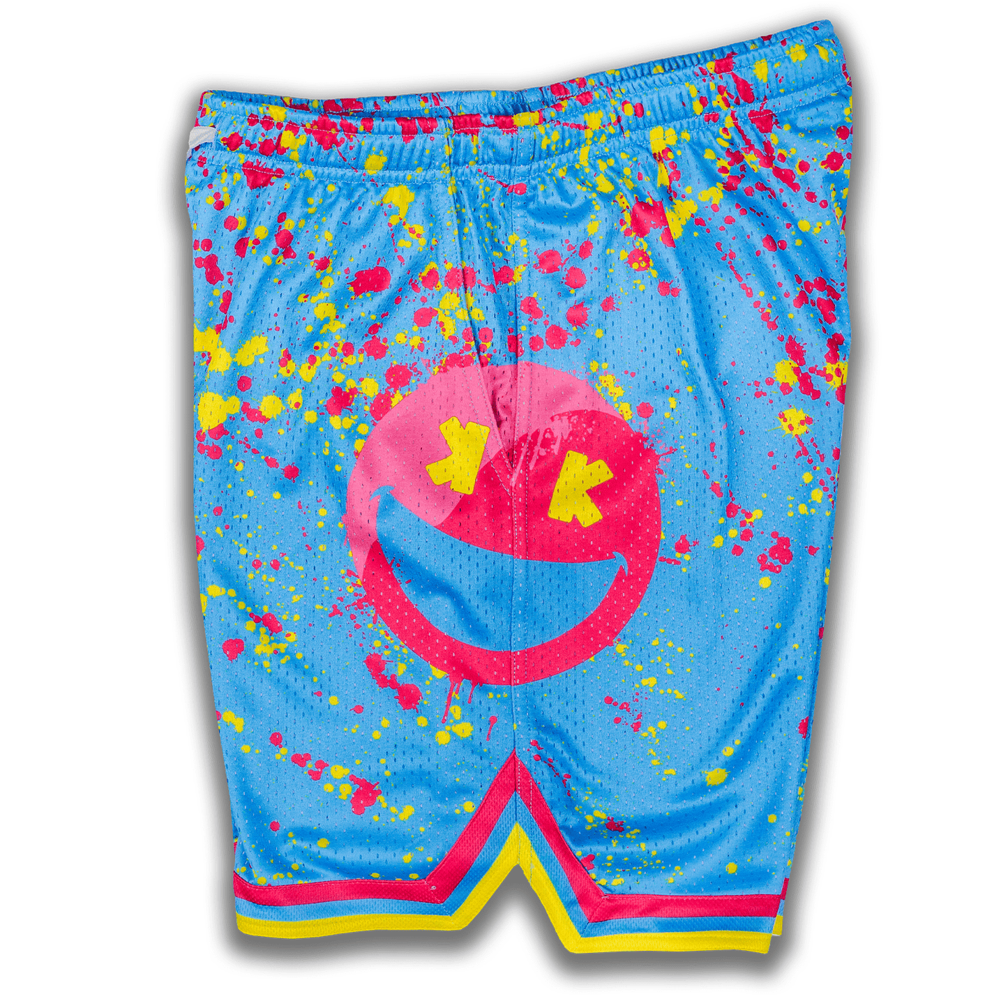Smiley K Paint Splatter -- Mesh Lifestyle Baseball Shorts