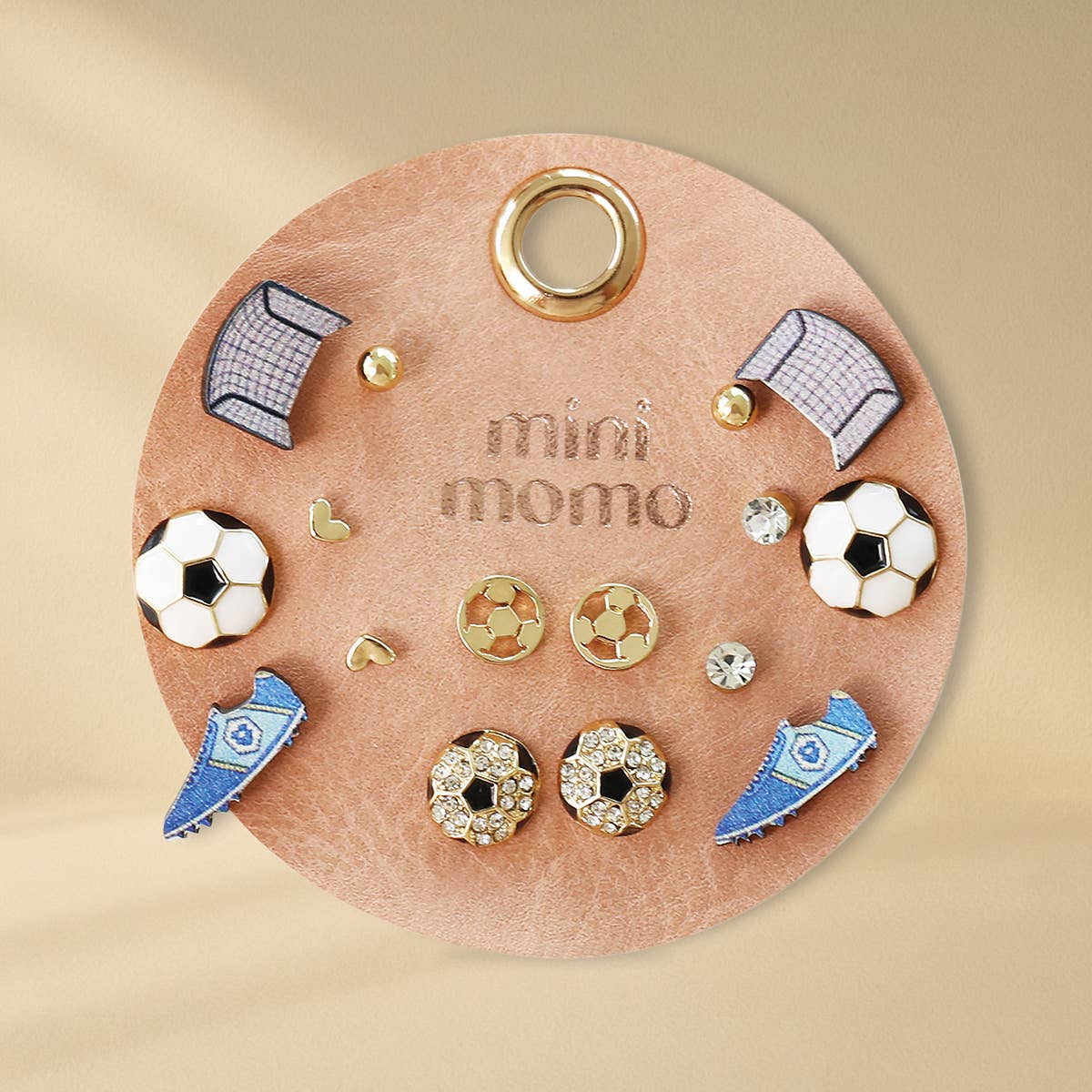 Sports Stud Earrings Multipack Assorted Set - Soccer - front view | Bleacher Babe