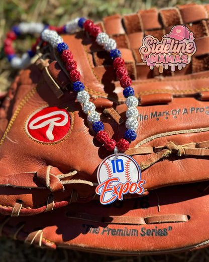 Custom Logo Necklace Charm| Team Logo Charm| Beaded Necklace