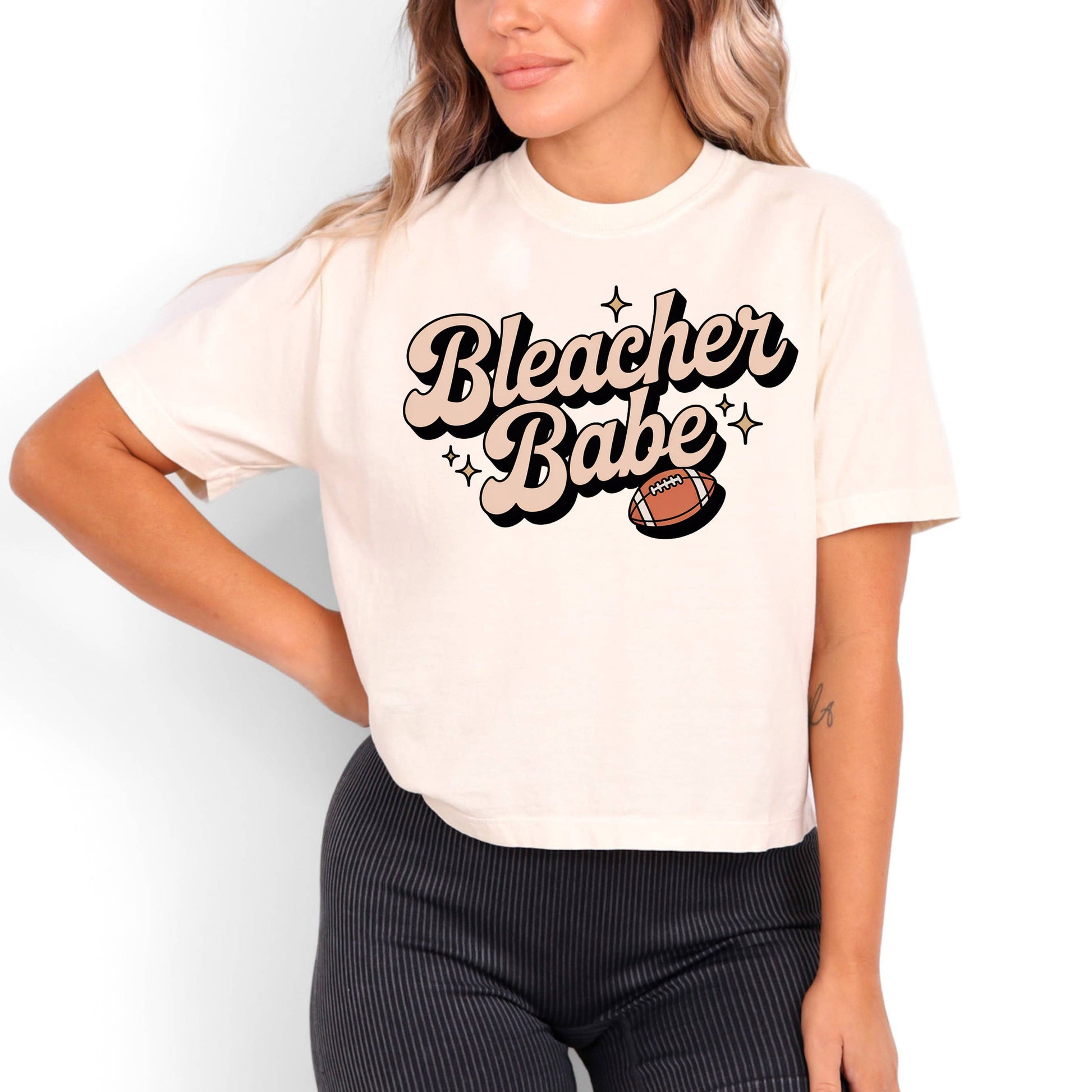 Bleacher Babe Comfort Colors Boxy Crop Tee - back view | Bleacher Babe