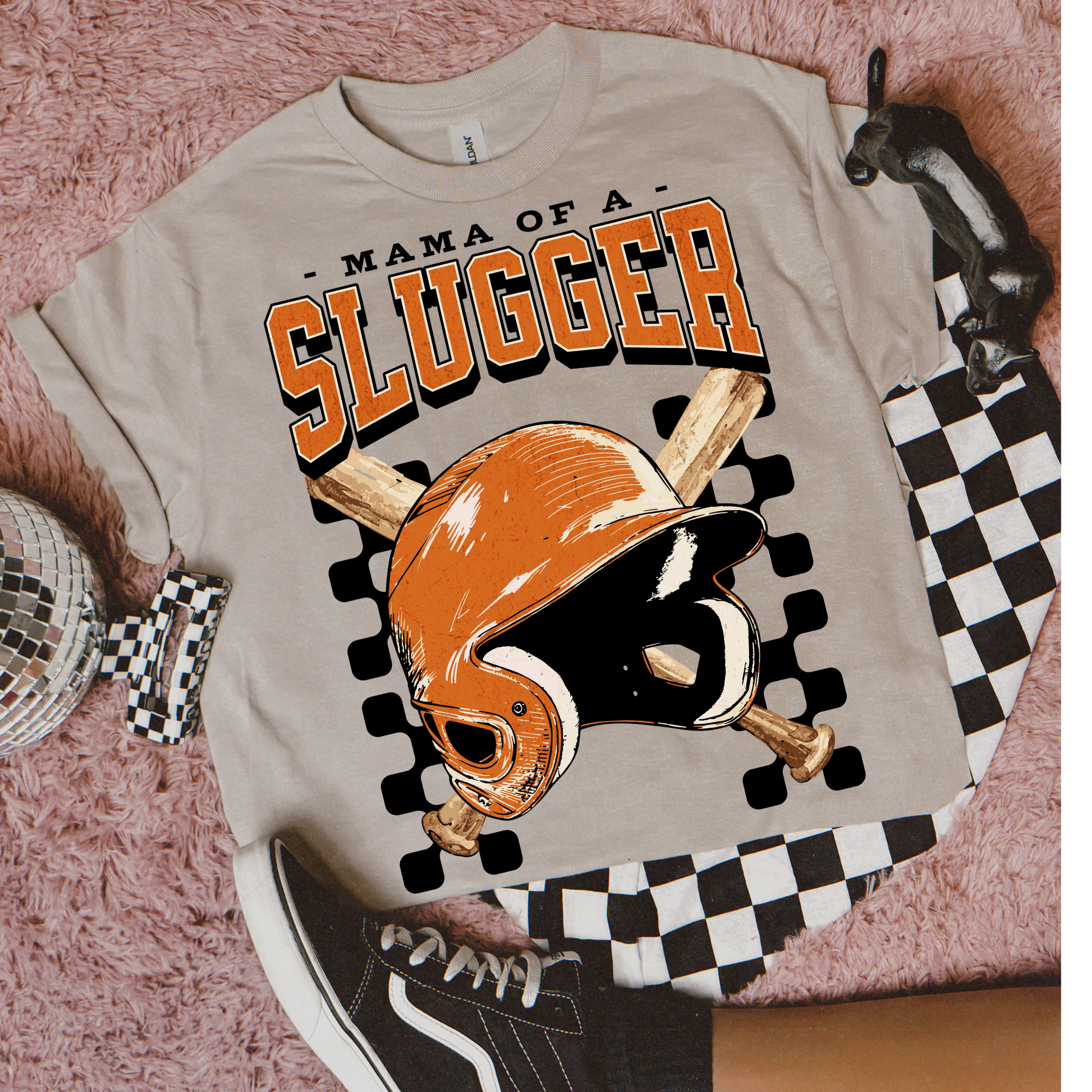 Mama of a Slugger Baseball Graphic Tee - front view | Bleacher Babe