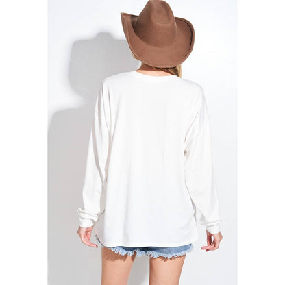 Phillies Oversized Long Sleeve Tee - close-up | Bleacher Babe