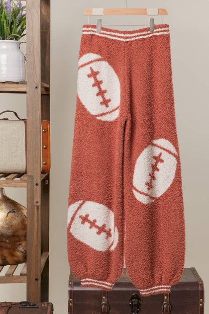 Game Day FootBall Cozy Knit Pants - back view | Bleacher Babe
