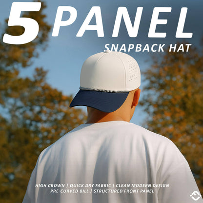 Blank Laser Cut Golf Rope Cap - Navy/Beige
