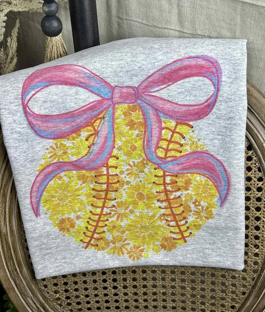 Softball with a Bow (Gildan Tee)