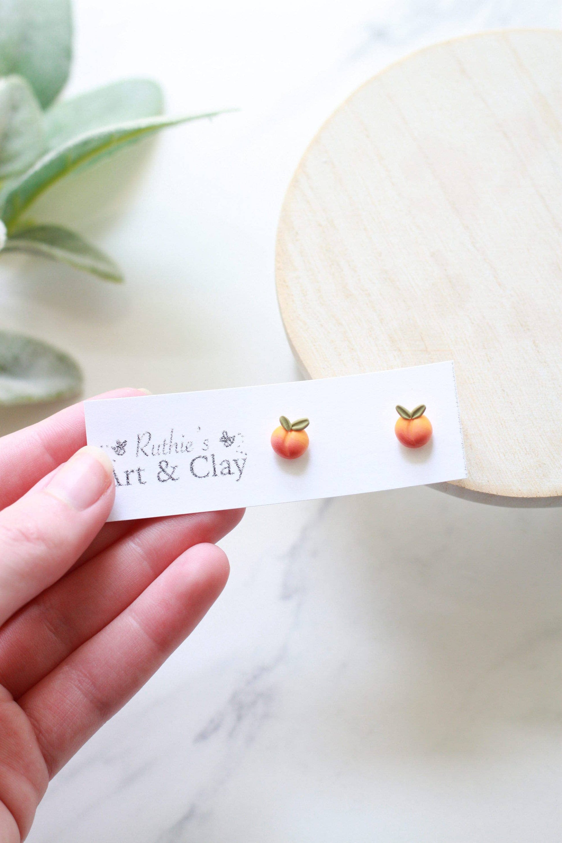 A league of their own- Peach Earrings. - back view | Bleacher Babe