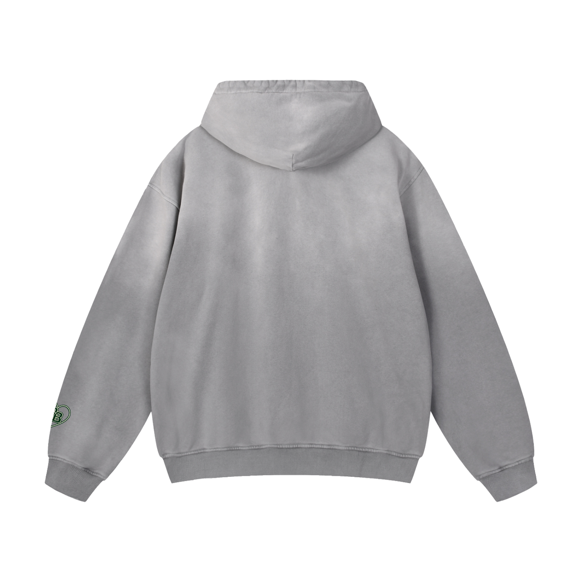 Back view of gray Phila sunfade oversized hoodie
