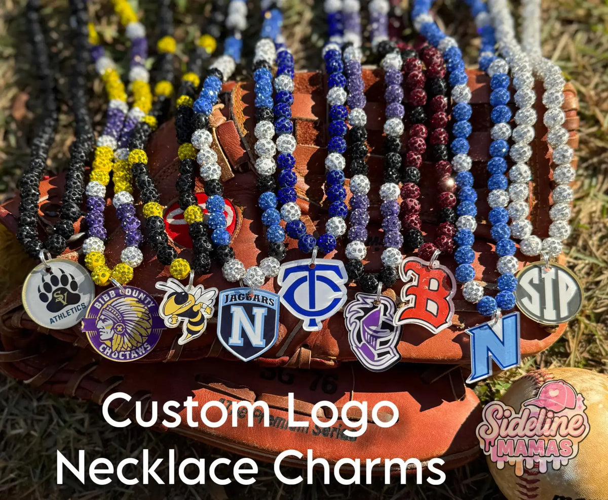 Custom Logo Necklace Charm| Team Logo Charm| Beaded Necklace