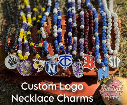 Custom Logo Necklace Charm| Team Logo Charm| Beaded Necklace