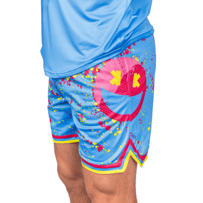Smiley K Paint Splatter -- Mesh Lifestyle Baseball Shorts
