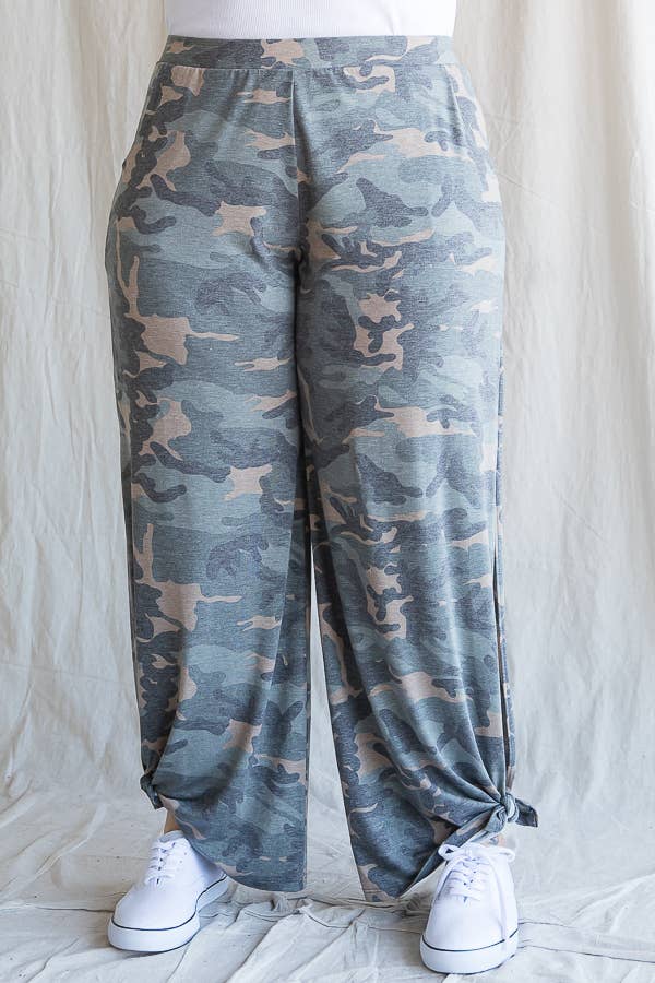 Camo Print Plus-Size Women's Pants - lifestyle photo | Bleacher Babe