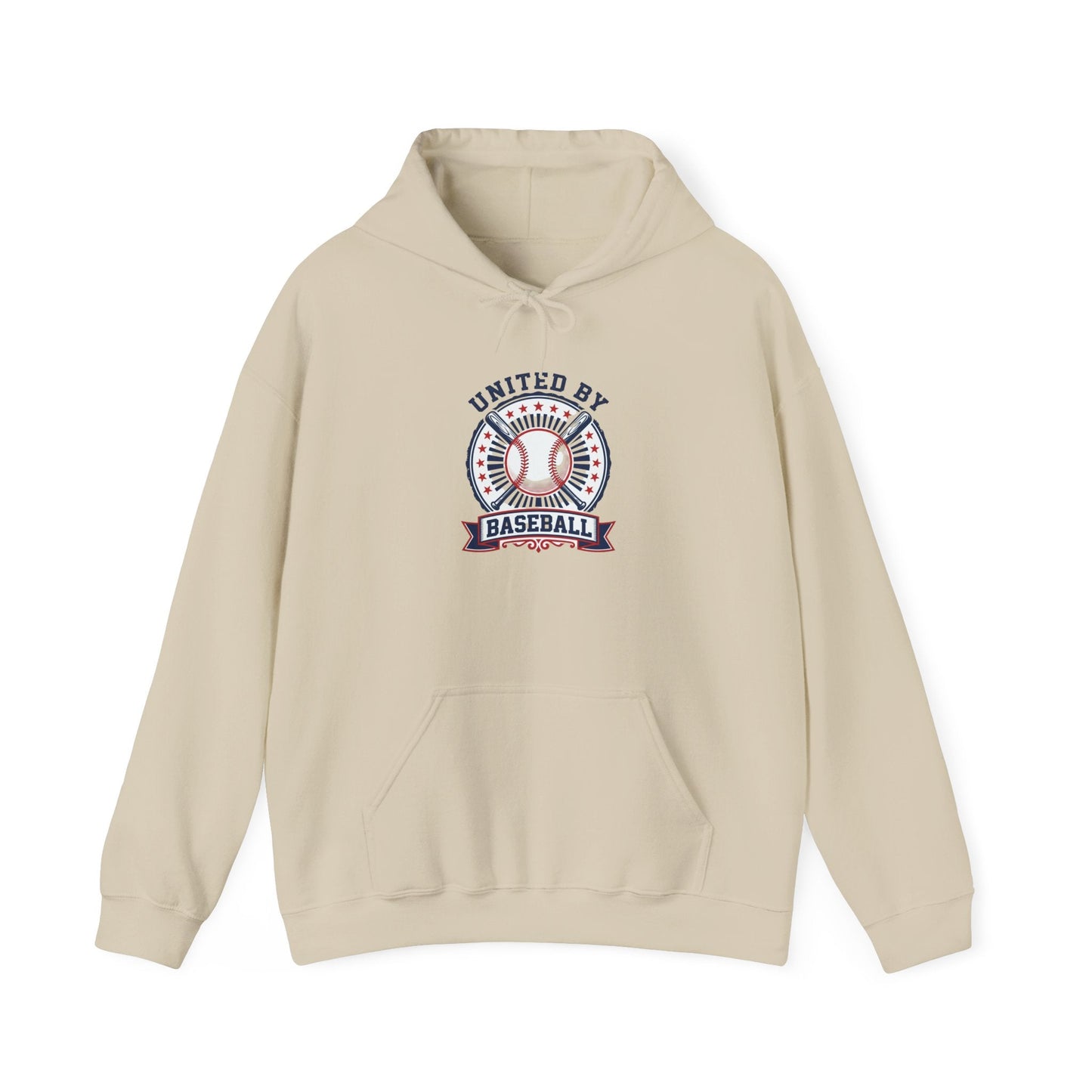 United by Baseball Hoodie | patriotic baseball graphic, vintage ballpark aesthetic