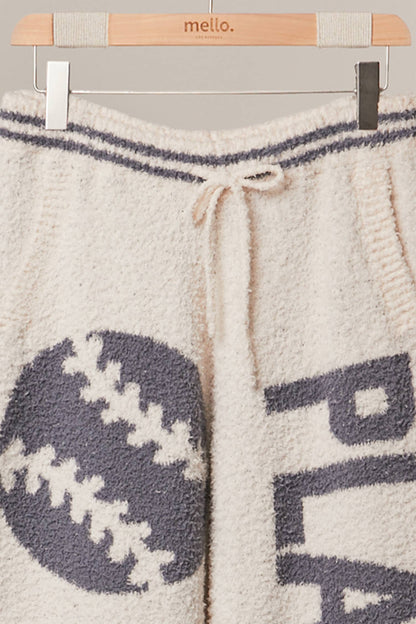 PlayBall Baseball Cozy Knit Pants - detail view | Bleacher Babe