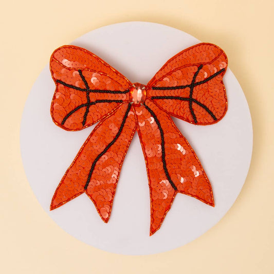 Sequins Basketball Theme Bow Ribbon Hair Clip