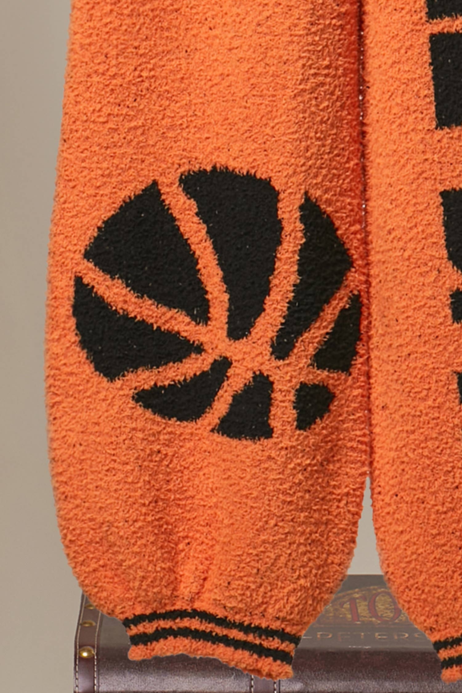 Game Day Basketball Cozy Knit Pants - detail view | Bleacher Babe