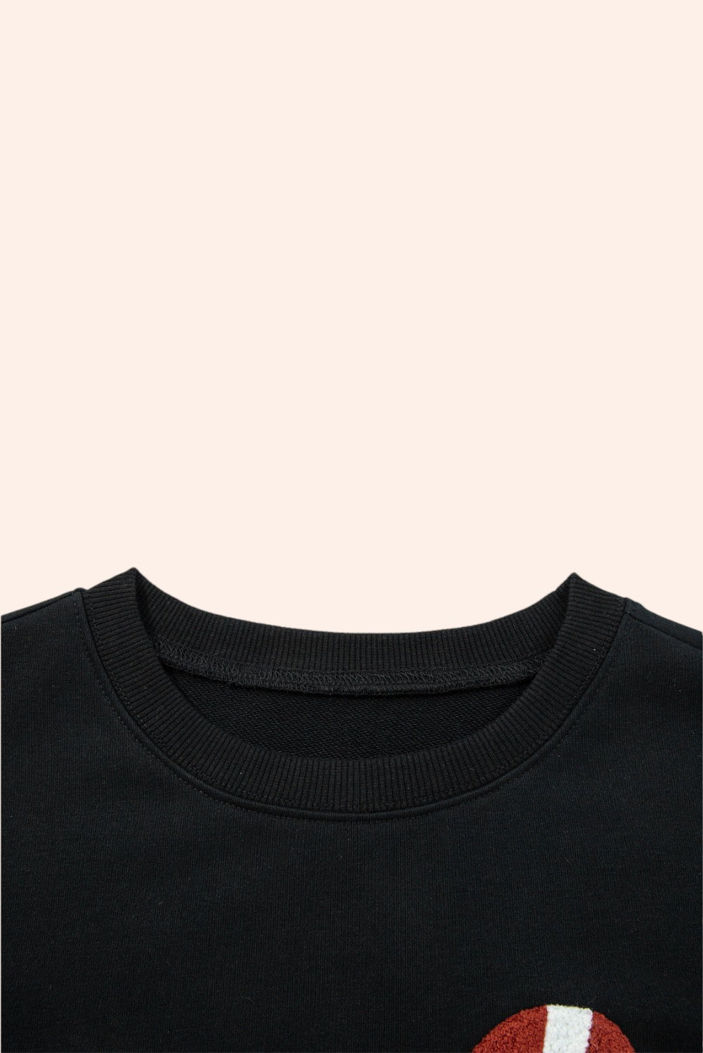 Baseball Bow — Varsity Black Sweatshirt