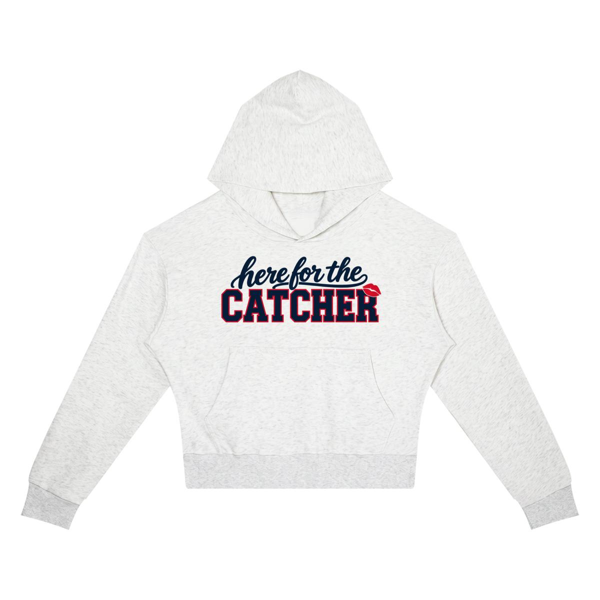 Here for the Catcher Women's Cropped Hoodie, Philly Baseball Game Day Sweatshirt