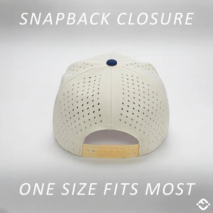 Blank Laser Cut Golf Rope Cap - Navy/Beige