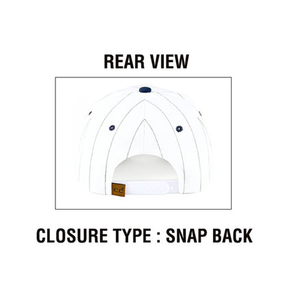 Play Ball Letter Stripe Pattern Trucker Cap - detail view | Bleacher Babe